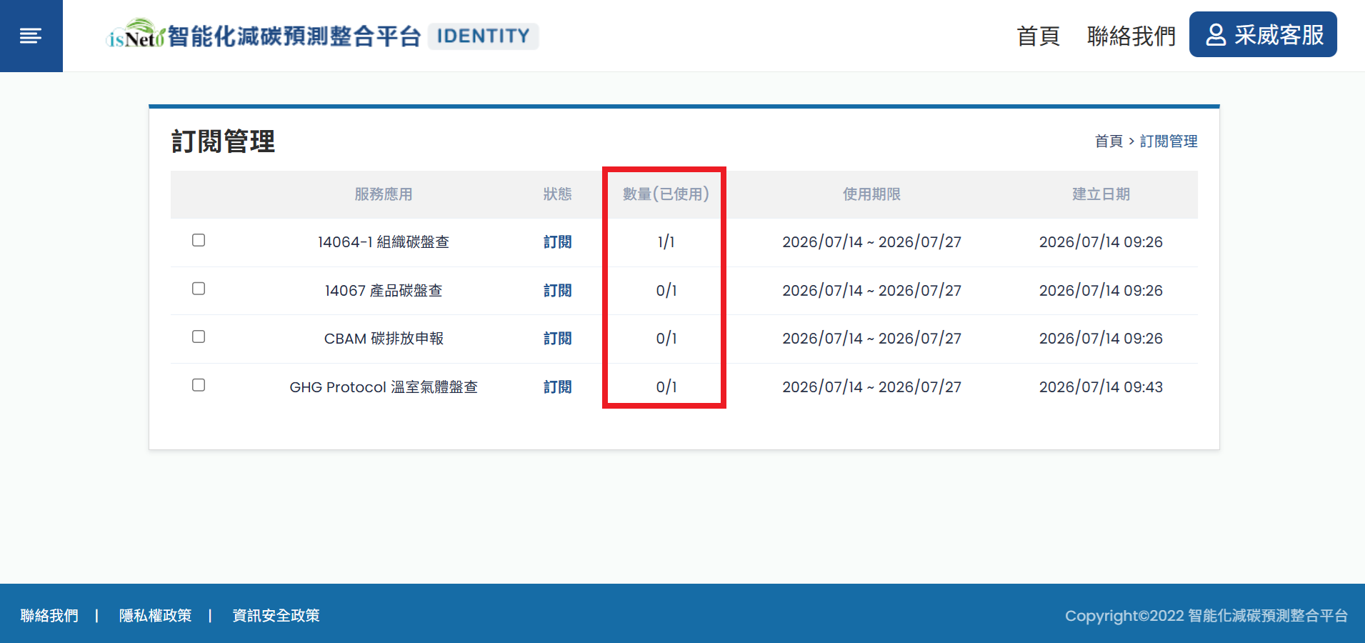 訂閱管理 Step 2